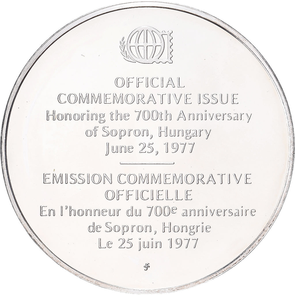 France, Medal, 700 Ans de Sopron, Hongrie, 1977, Silver, MS(65-70)