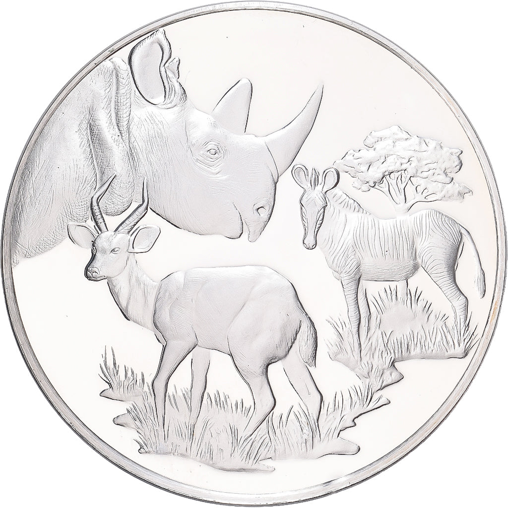 France, Medal, 10ème Anniversaire de l'Indépendance du Botswana, 1976, Silver
