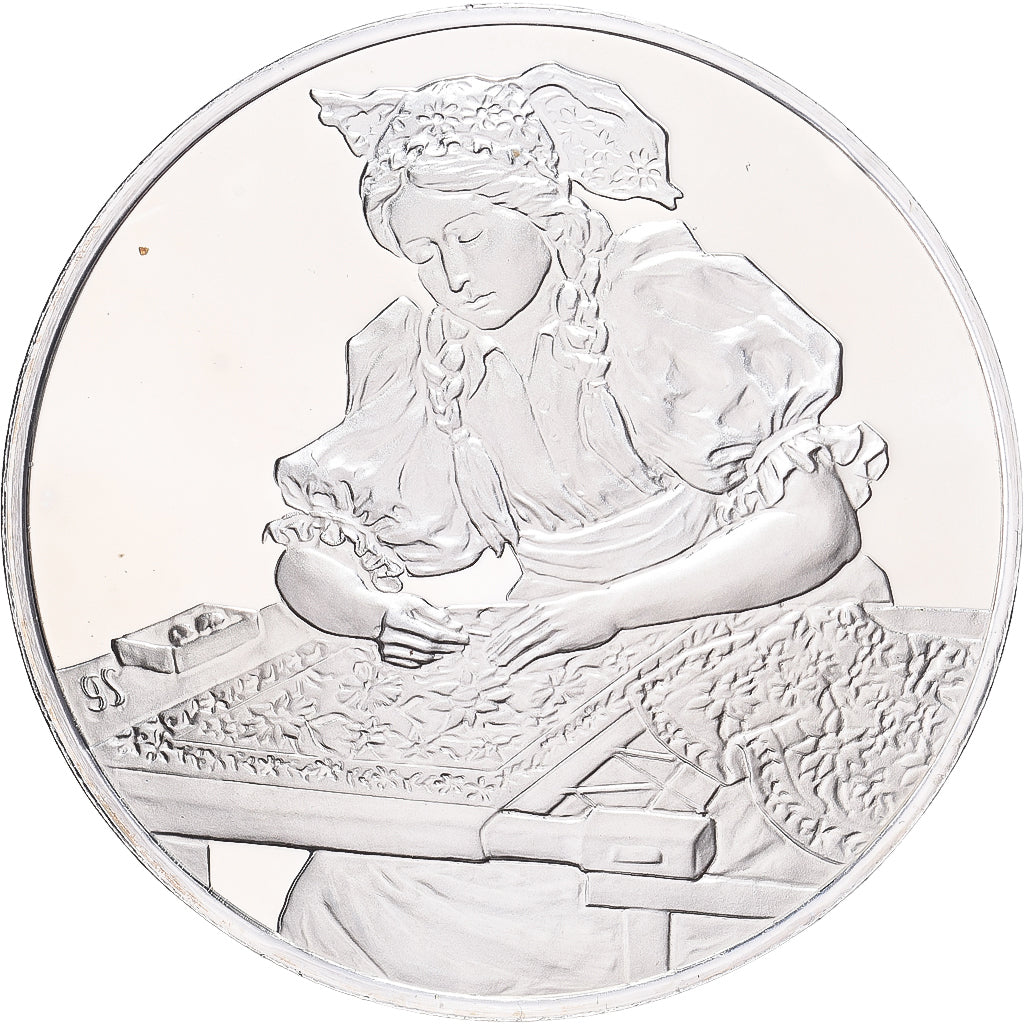 France, Medal, Costumes Folkloriques de la Tchécoslovaquie, 1977, Silver