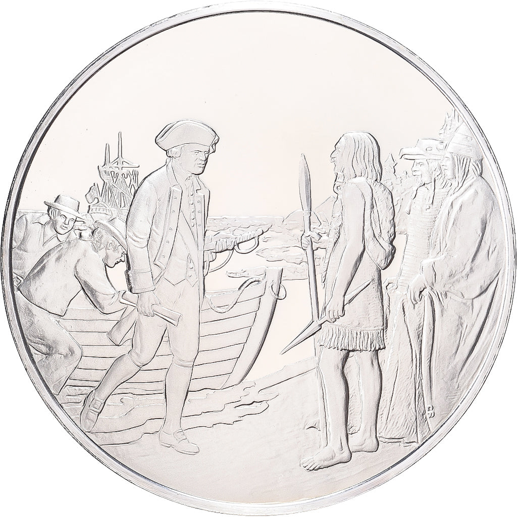 Francia, medalla, 200ème Anniversaire de l'Arrivée de Cook au Canada, 1978