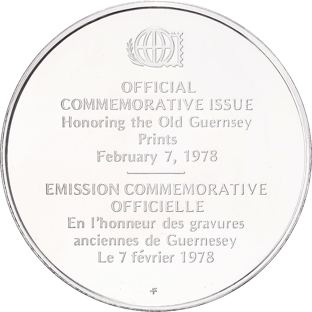 Francia, medalla, Gravures Anciennes de Guernesey, 1978, Plata, SC