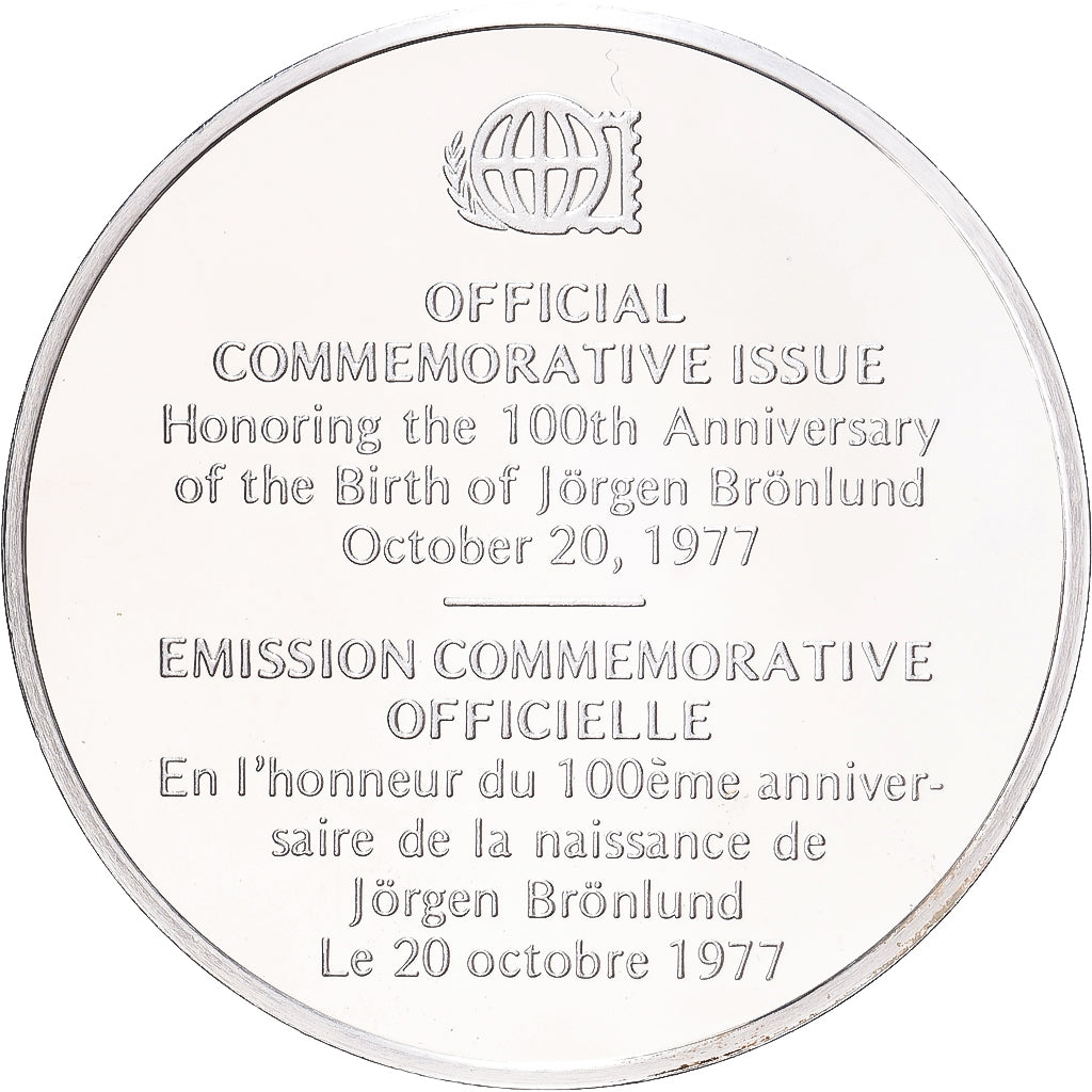Francia, medalla, 100ème Anniversaire de la Naissance de Brönlund, 1977