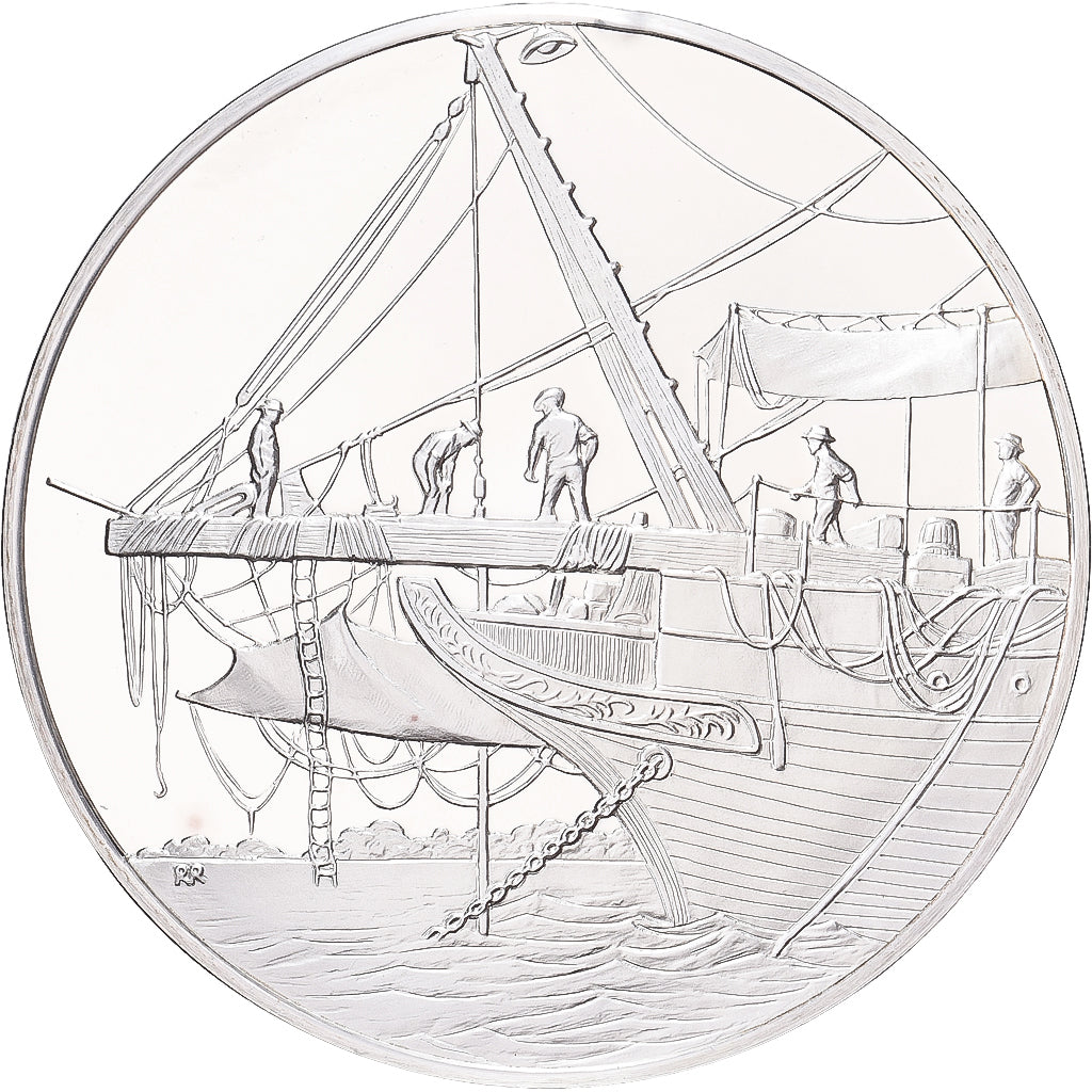 Francia, medalla, Expédition de la Société Royale de Londres à Tuvalu, 1977