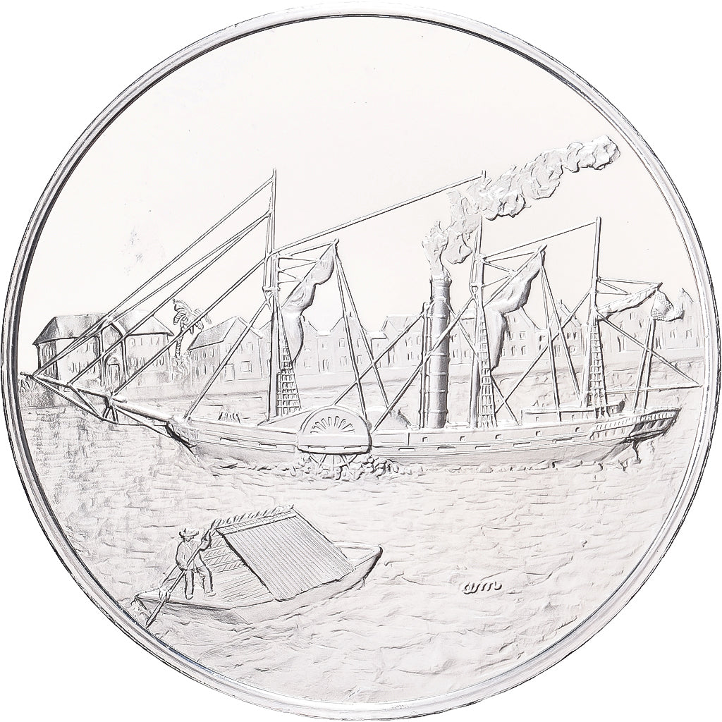 Frankreich, Medaille, Premier Navire à Vapeur de l'Europe à l'Amérique du