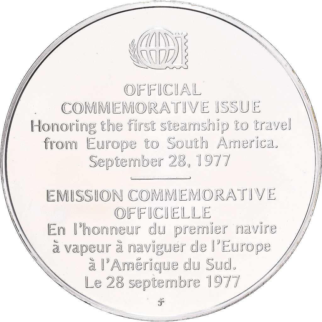 Frankreich, Medaille, Premier Navire à Vapeur de l'Europe à l'Amérique du