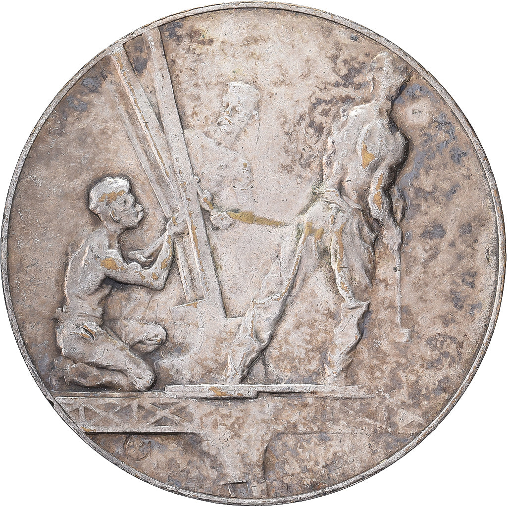France, Medal, Souvenir d'Ascension de la Tour Eiffel, Silvered bronze