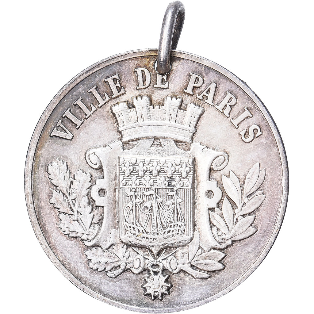 France, Medal, Jeanne d'Arc, Ville de Paris, Silvered bronze, Corbierre