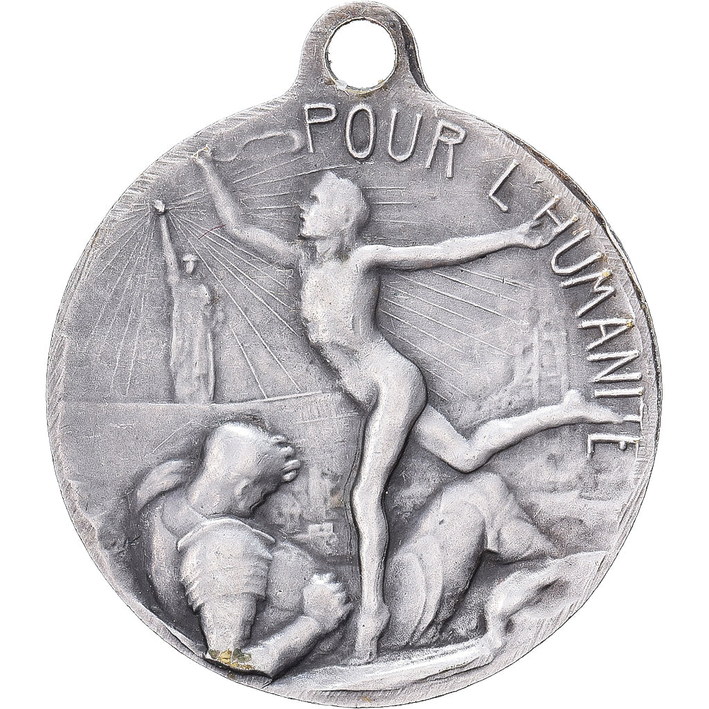 Francja, medal, Clémenceau, Pour l'Humanité, 1918, Brąz posrebrzany