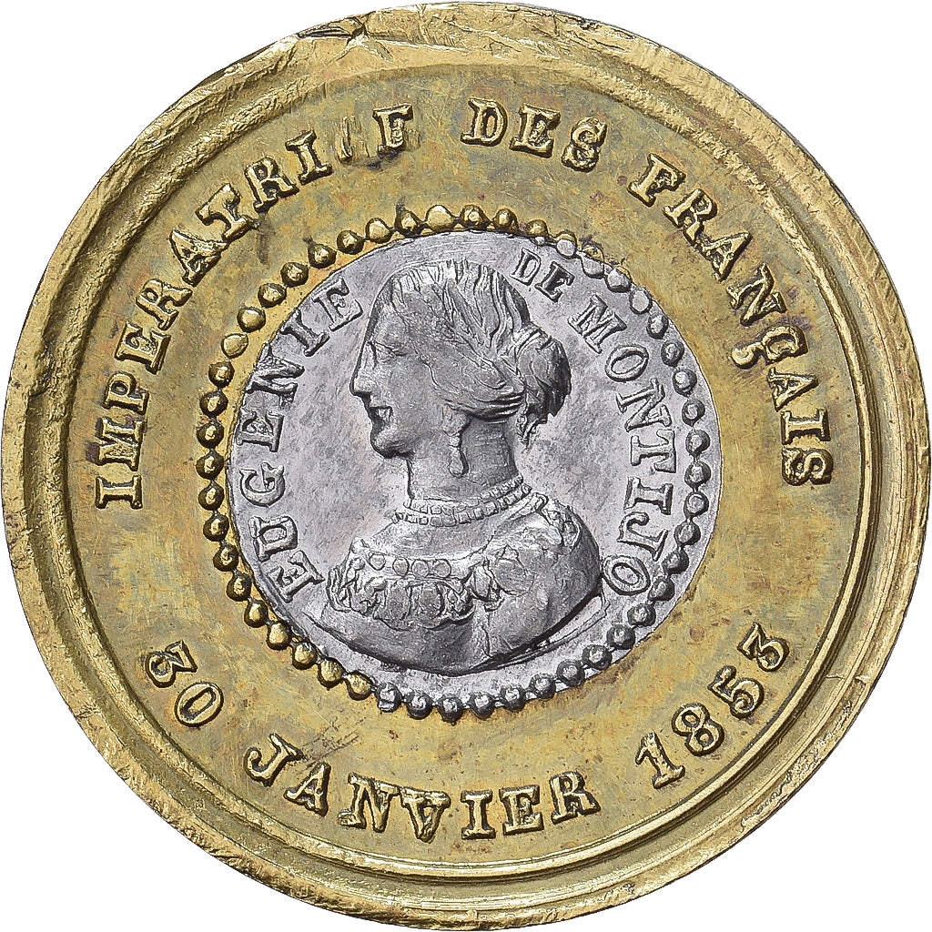 Francja, medal, Mariage de Napoléon III et d'Eugénie, 1853, Bimetaliczny