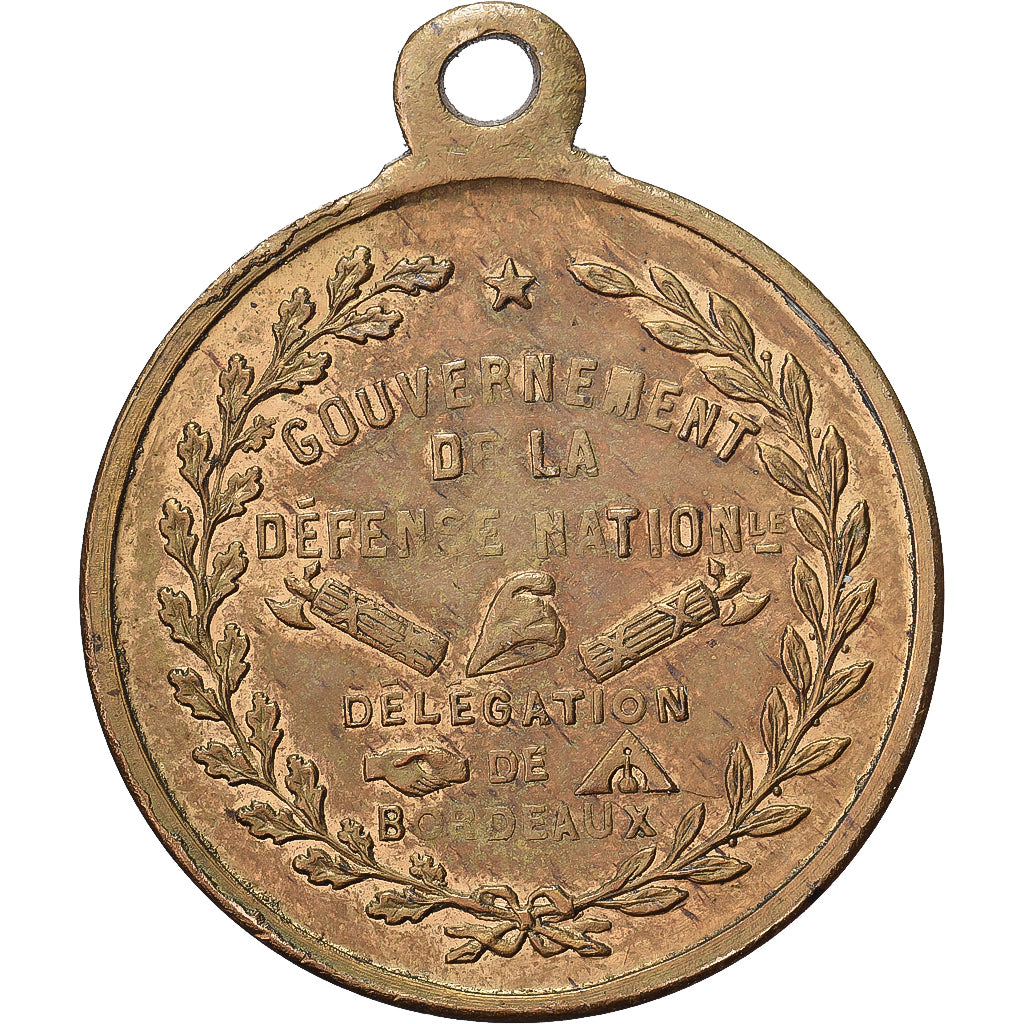 Francja, medal, Léon Gambetta, Délégation de Bordeaux, Mosiądz, EF(40-45)