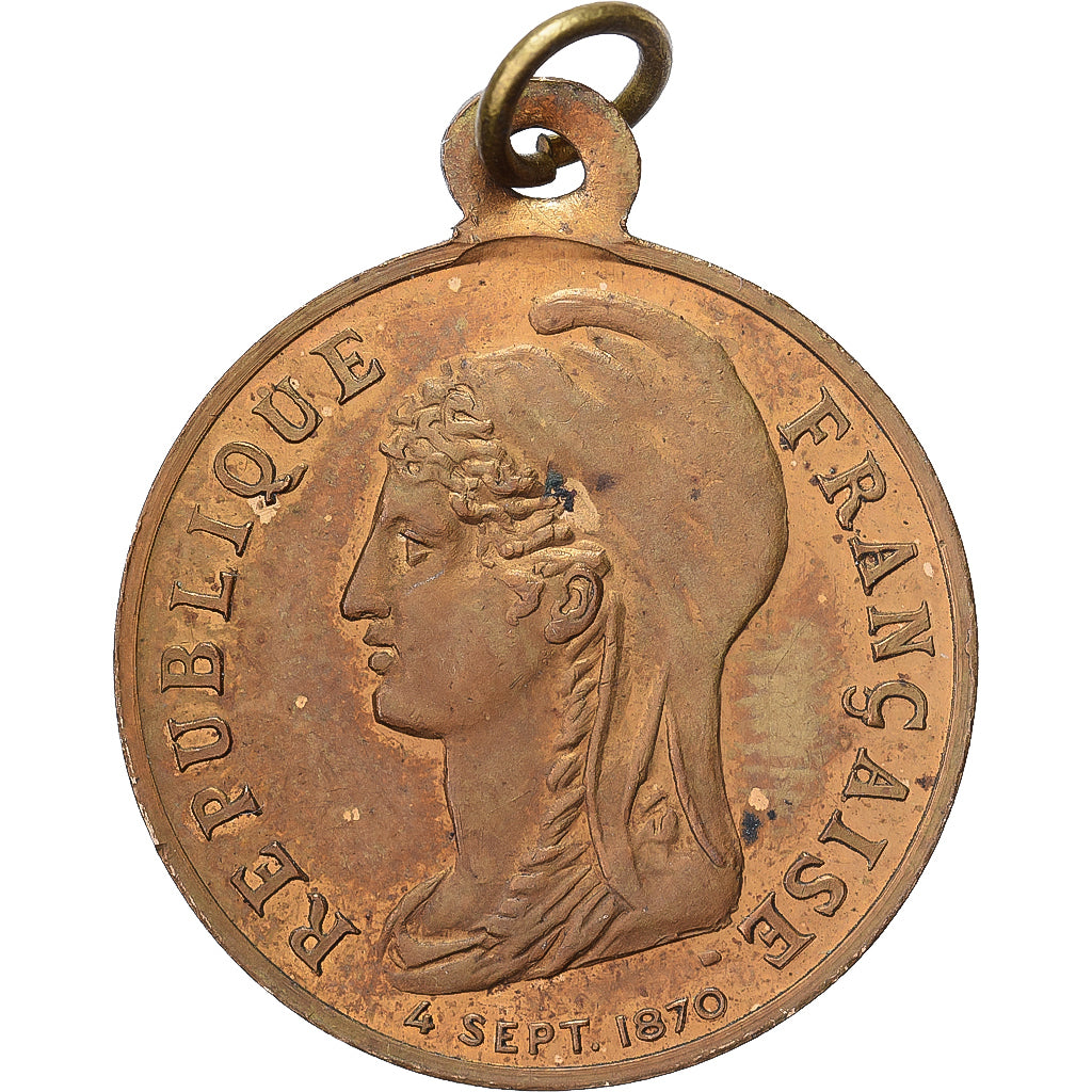 France, Medal, Gouvernement de la Défense Nationale, 1870, Brass, EF(40-45)