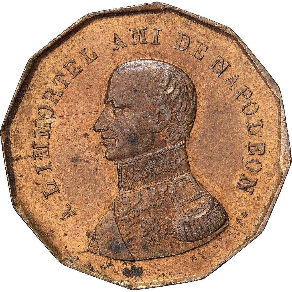 Francja, medal, Général Henri Gatien Bertrand, 1844, Mosiądz, EF(40-45)