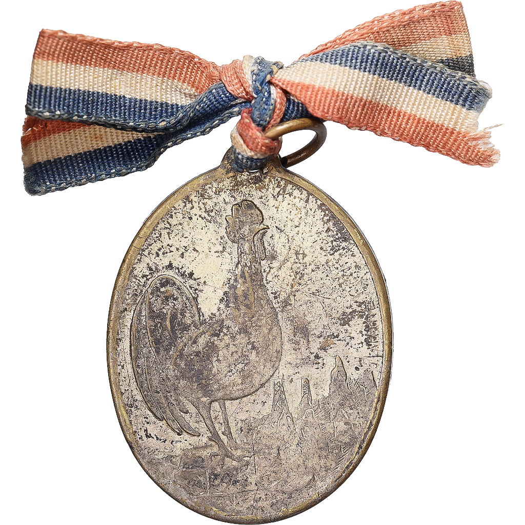 Francja, medal, Strasbourg à la ville d'Armentières, 1919, Mosiądz