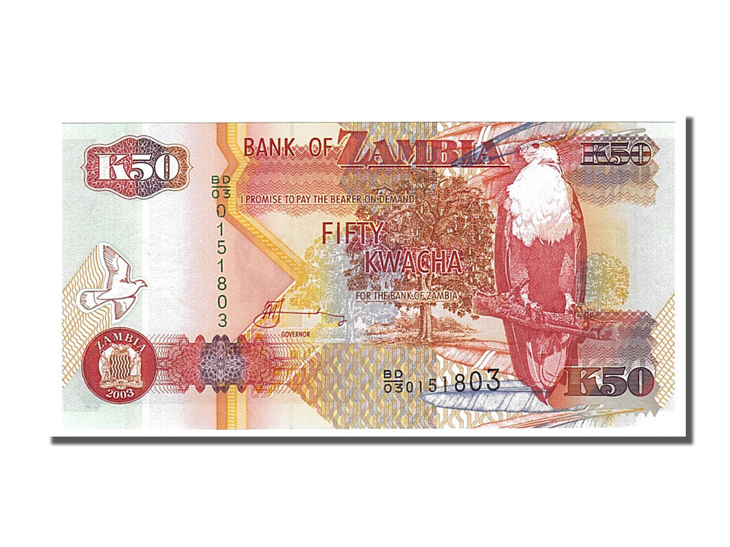 Banconote, Zambia, 50 Kwacha, 2003, FDS
