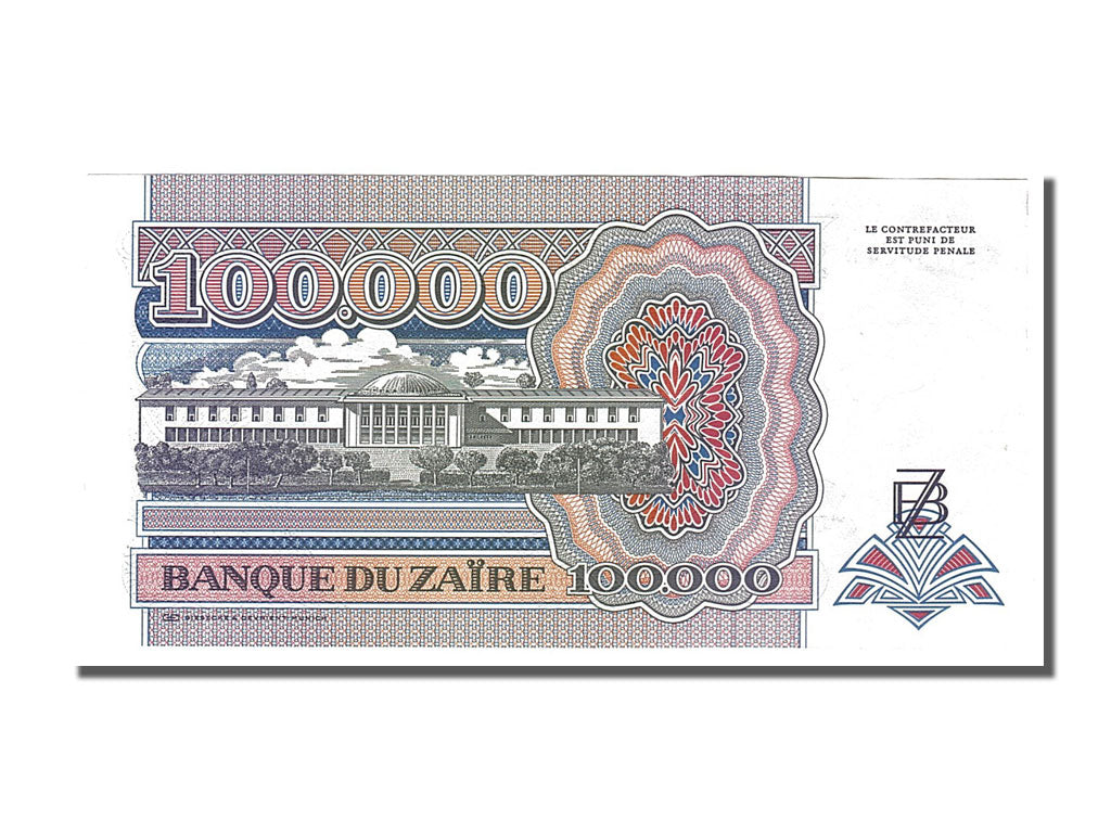 Banknote, Zaire, 100,000 Zaïres, 1992, 1992-01-04, UNC(65-70)