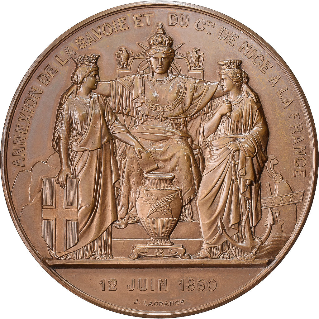 Frankreich, Medaille, Napoléon III, Annexion de la Savoie et de Nice, 1860