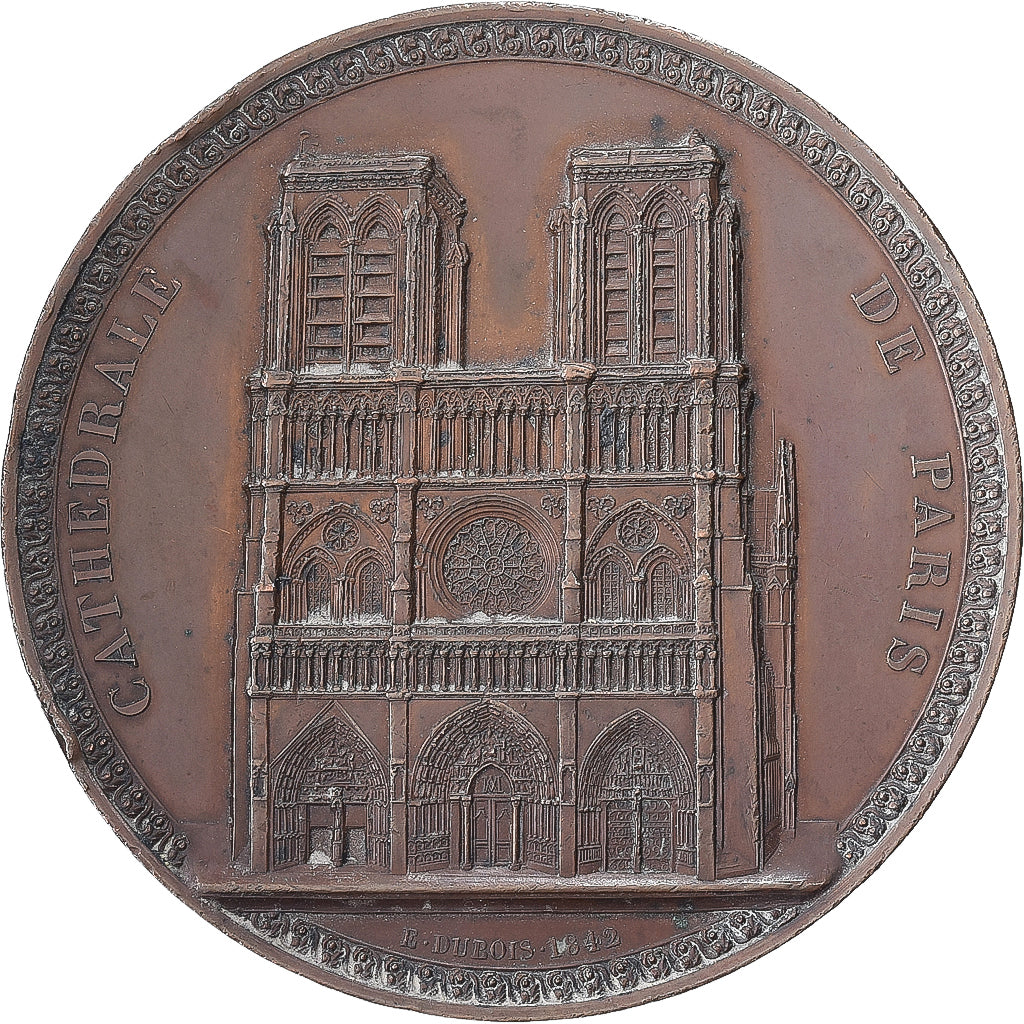 Frankrijk, Medaille, Napoléon III, Cathédrale de Paris, 1852, Koper, Dubois.E