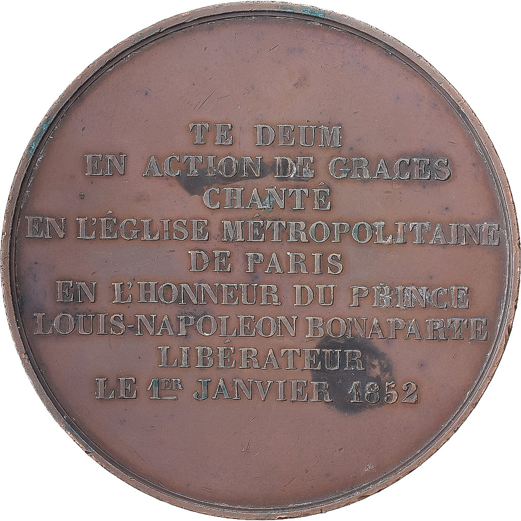 Frankrijk, Medaille, Napoléon III, Cathédrale de Paris, 1852, Koper, Dubois.E