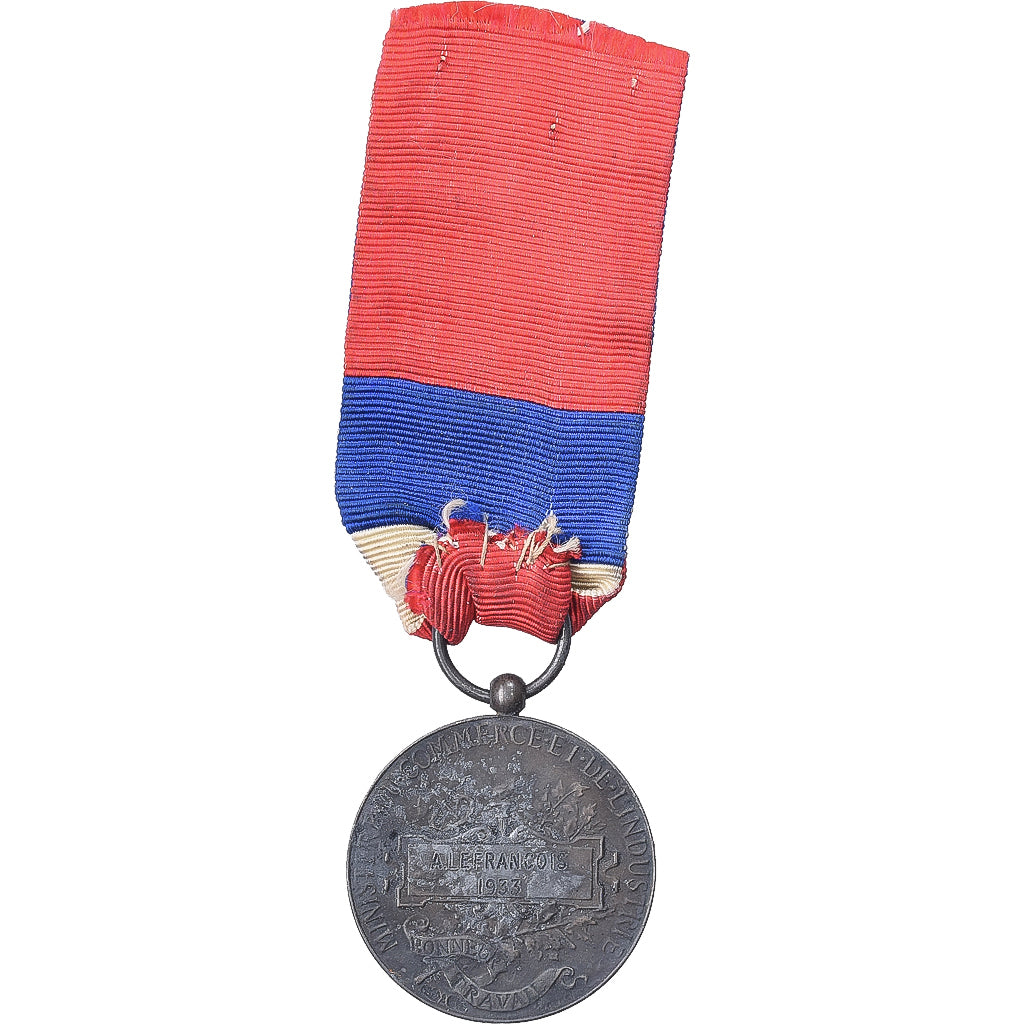 Francja, Industrie-Travail-Commerce, medal, 1933, Bardzo dobra jakość