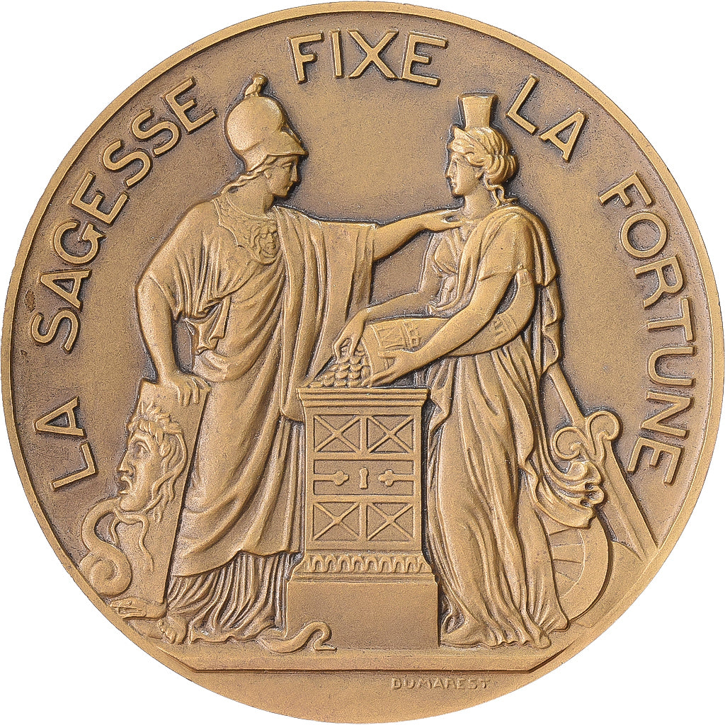 Francia, medalla, La Banque de France, La Sagesse fixe la Fortune, 1950, Bronce