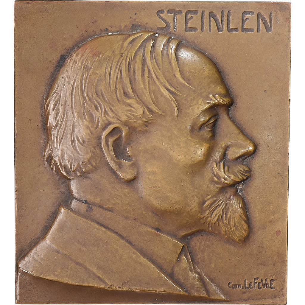 França, medalha, Théophile Steinlen, Bronze, Lefevre, AU(50-53)