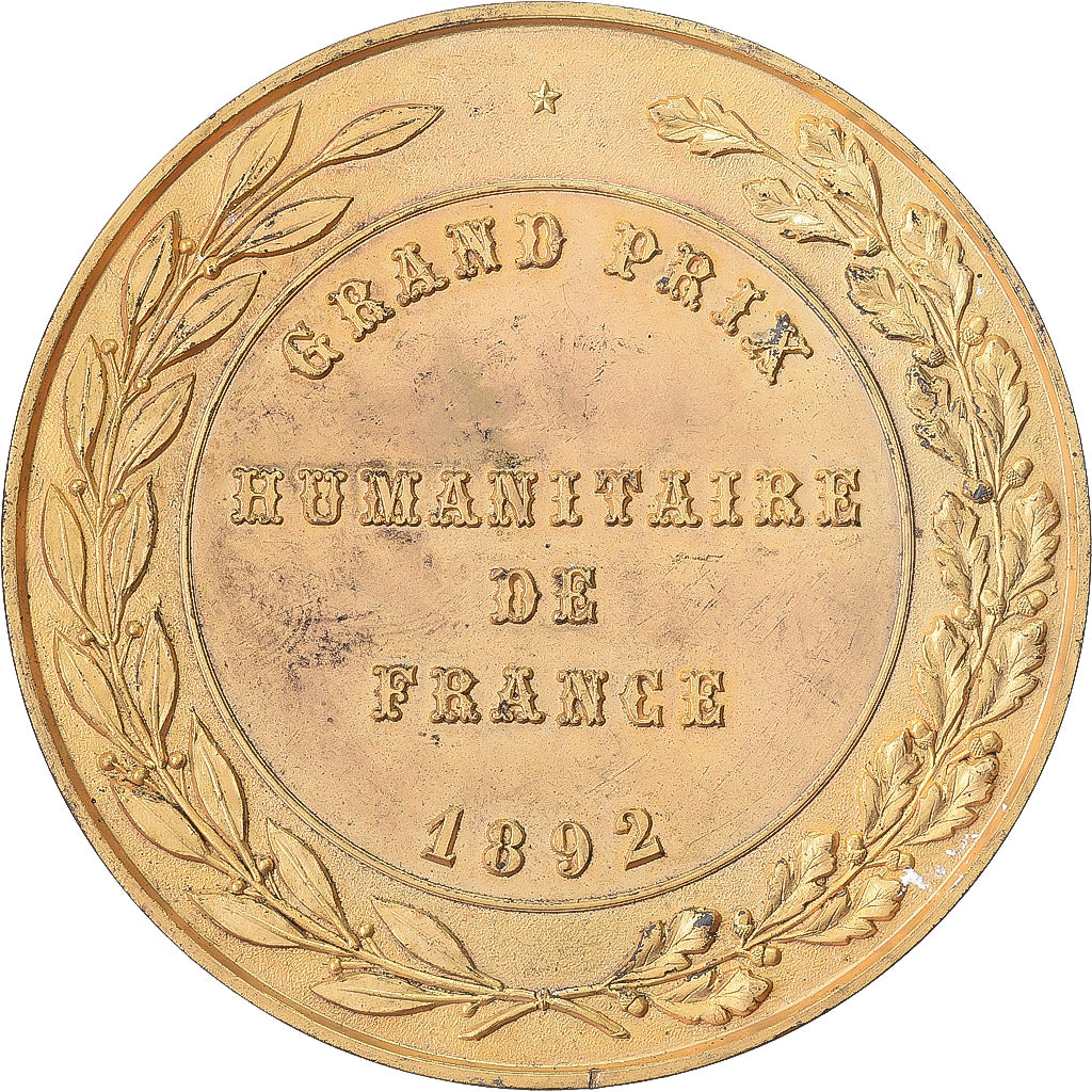 France, Medal, Grand Prix Humanitaire de France, 1892, Gilt Bronze, AU(50-53)