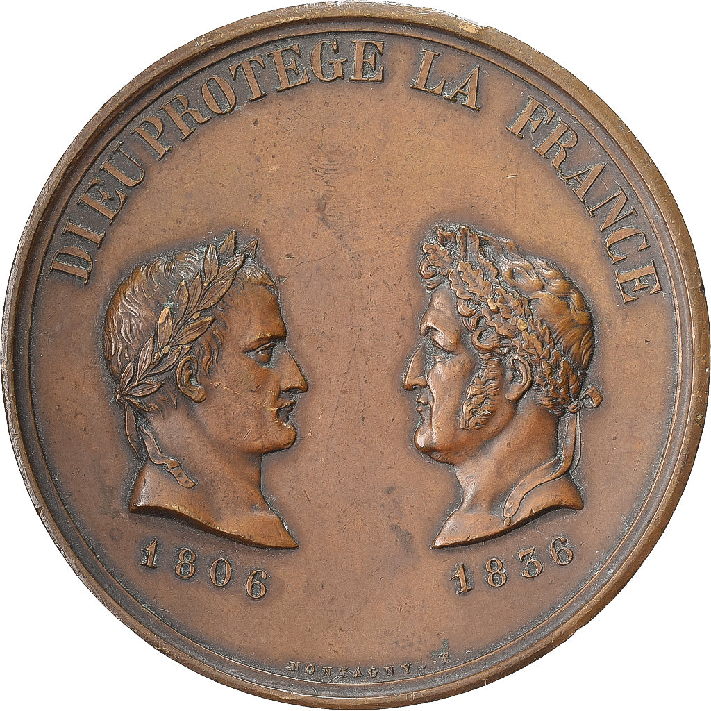 France, Medal, Louis Philippe I, l'Arc de Triomphe Terminé, 1836, Bronze