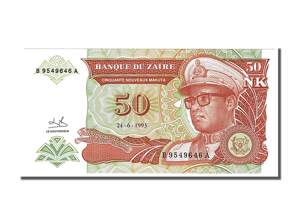 Banknote, Zaire, 50 Nouveaux Makuta, 1993, 1993-06-24, UNC(65-70)