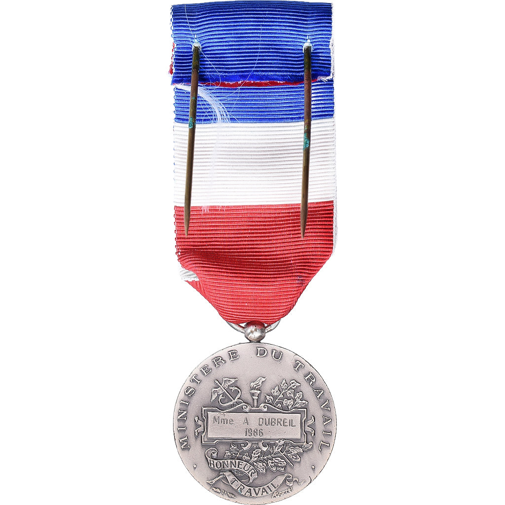 France, Médaille d'honneur du travail, Medal, 1986, Excellent Quality, Borrel