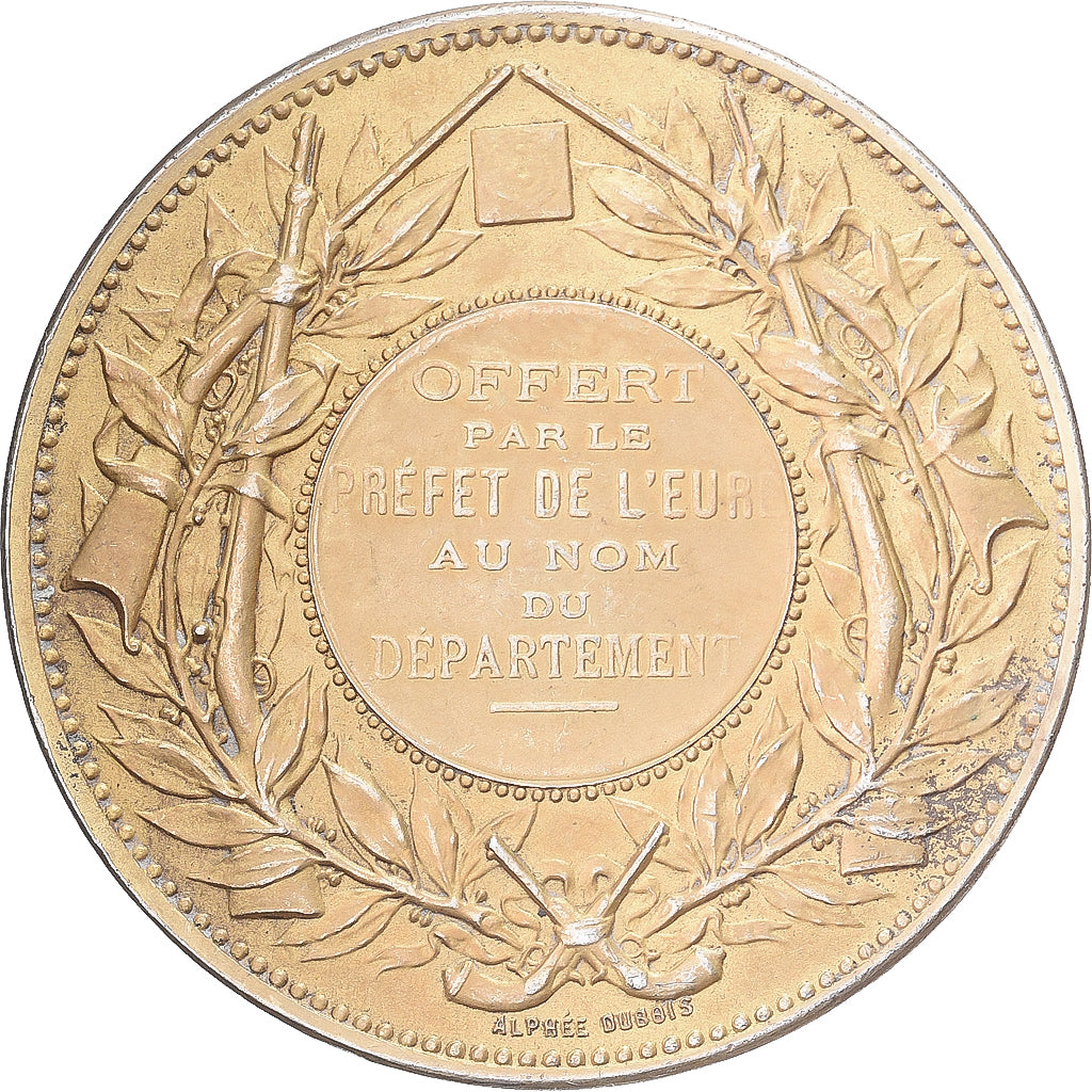 France, Medal, Offert par le Préfet de l'Eure, Vermeil, Alphée Dubois