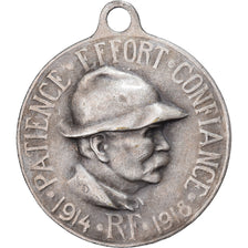 Francja, medal, Georges Clemenceau, 1914-1918, Brąz posrebrzany, AU(50-53)