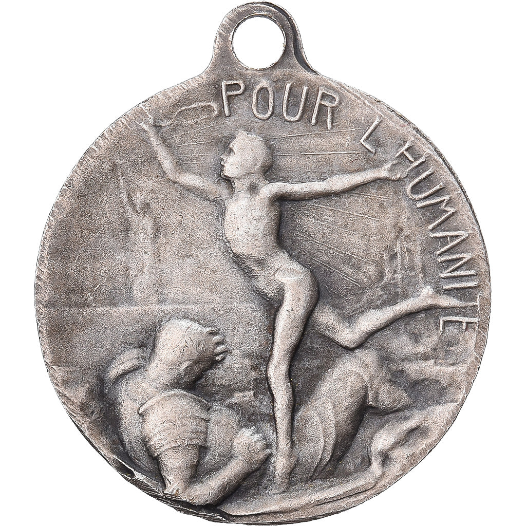 France, Medal, Georges Clemenceau, 1914-1918, Silvered bronze, AU(50-53)