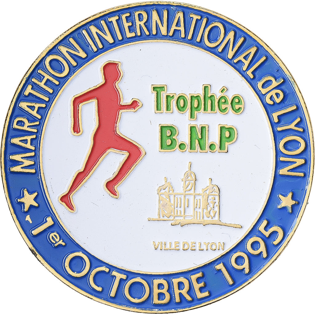 France, Medal, Marathon International de Lyon, 1995, Gilt Metal, AU(50-53)