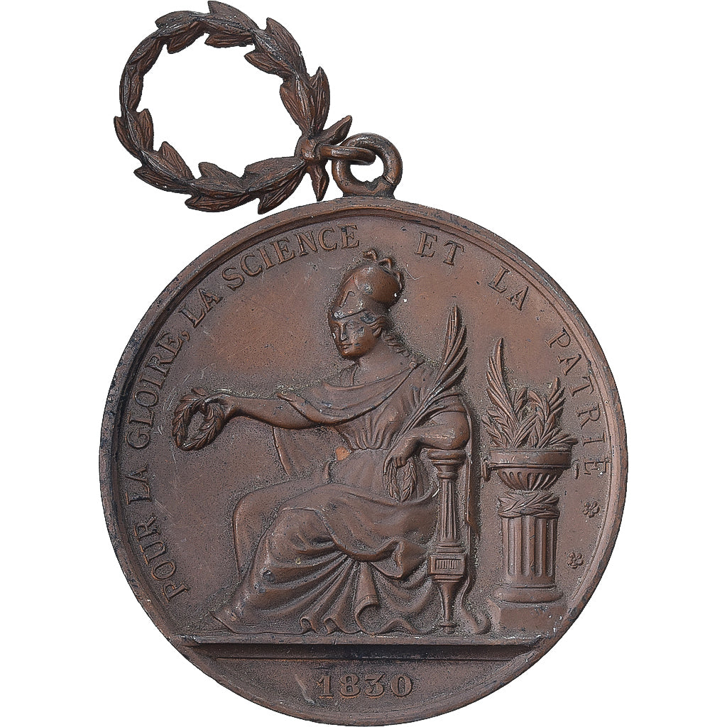 France, Medal, Association Polytechnique, Cours Gratuits, 1885, Copper