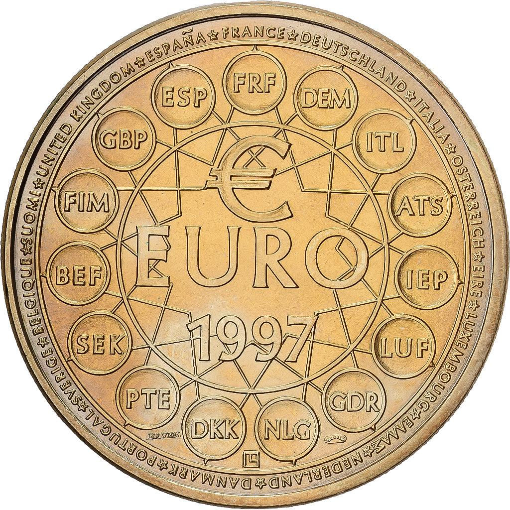 France, Medal, Ecu Europa, 1997, Bronze Florentin, MS(63)
