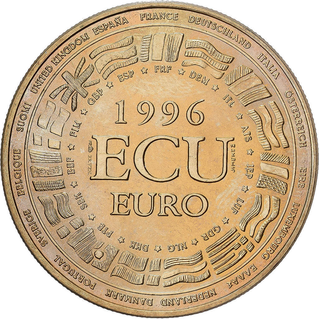 France, Medal, Ecu Europa, 1996, Bronze Florentin, MS(63)