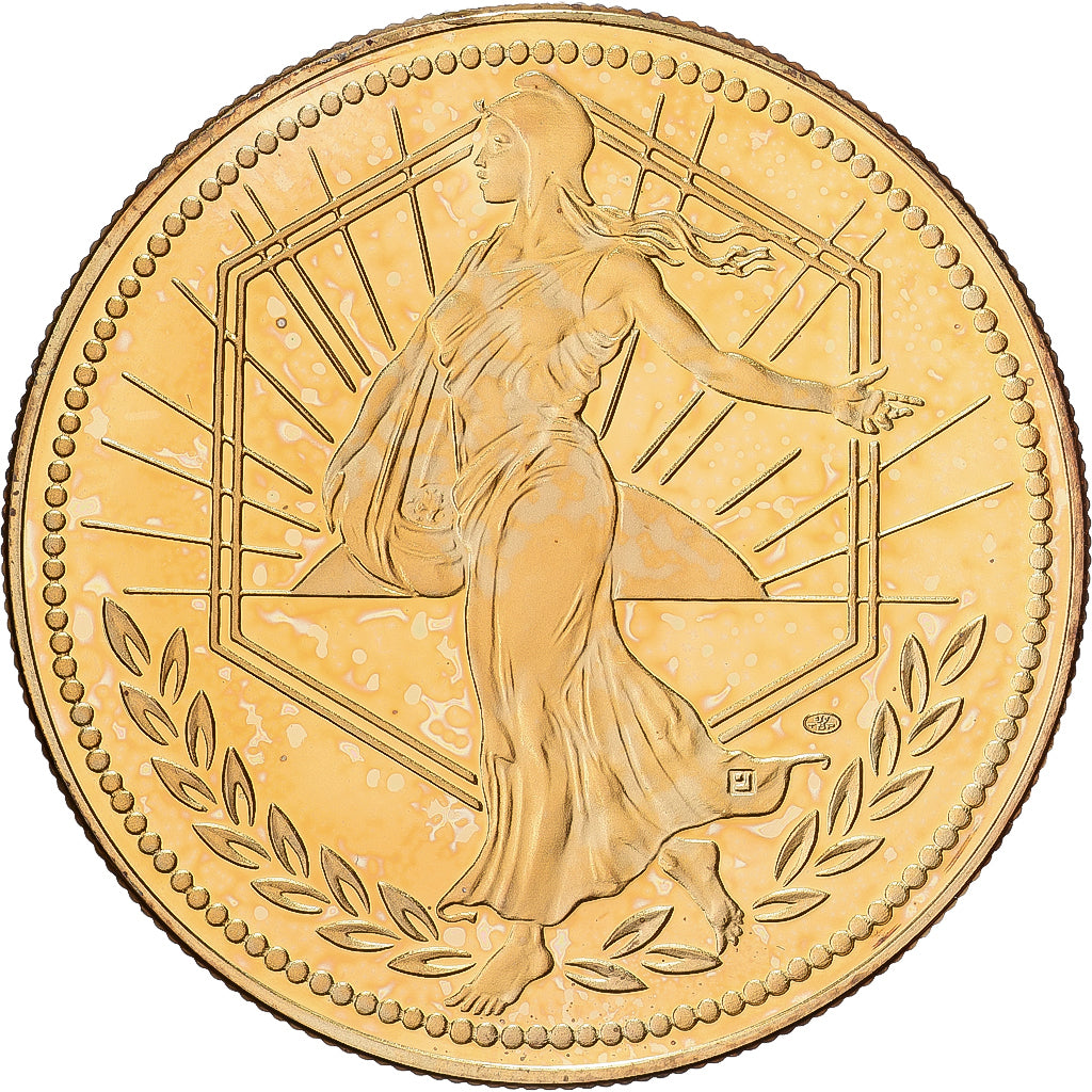 France, Medal, Ecu Europa, 2001, Copper-Nickel Gilt, MS(63)