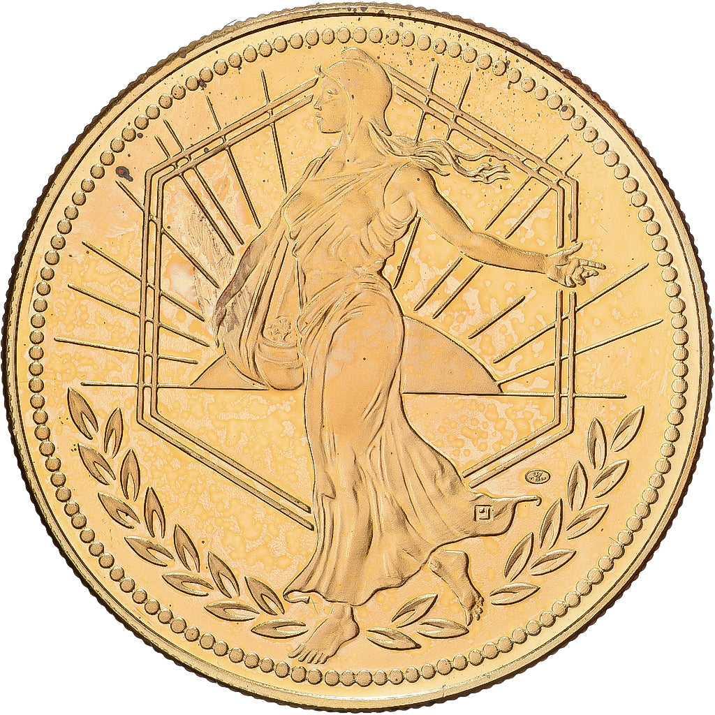 France, Medal, Ecu Europa, 2000, Copper-Nickel Gilt, MS(63)