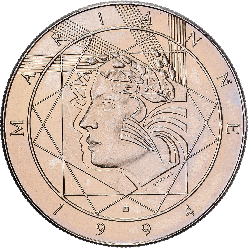 France, Medal, Vème République, Marianne, 1994, Copper-Nickel Gilt, MS(63)