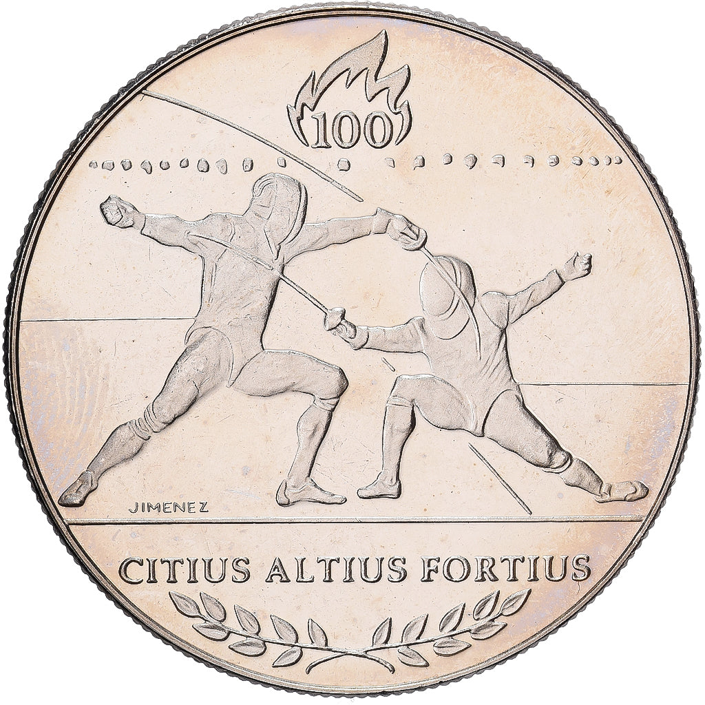 France, Medal, Jeux Olympiques d'Atlanta, Escrime, 1996, Copper-nickel, Jimenez