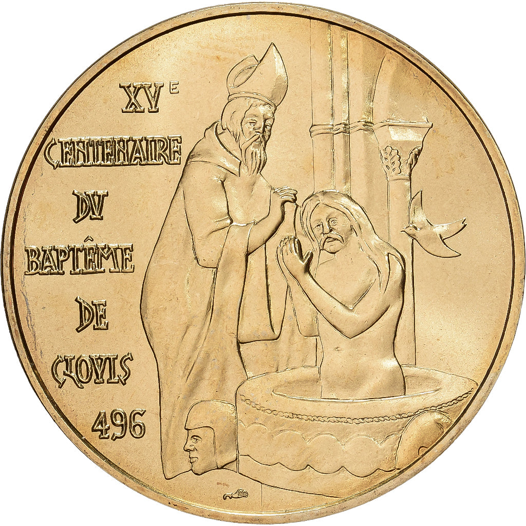 France, Jeton, XVème Centenaire du Baptème de Clovis, Reims, 1996