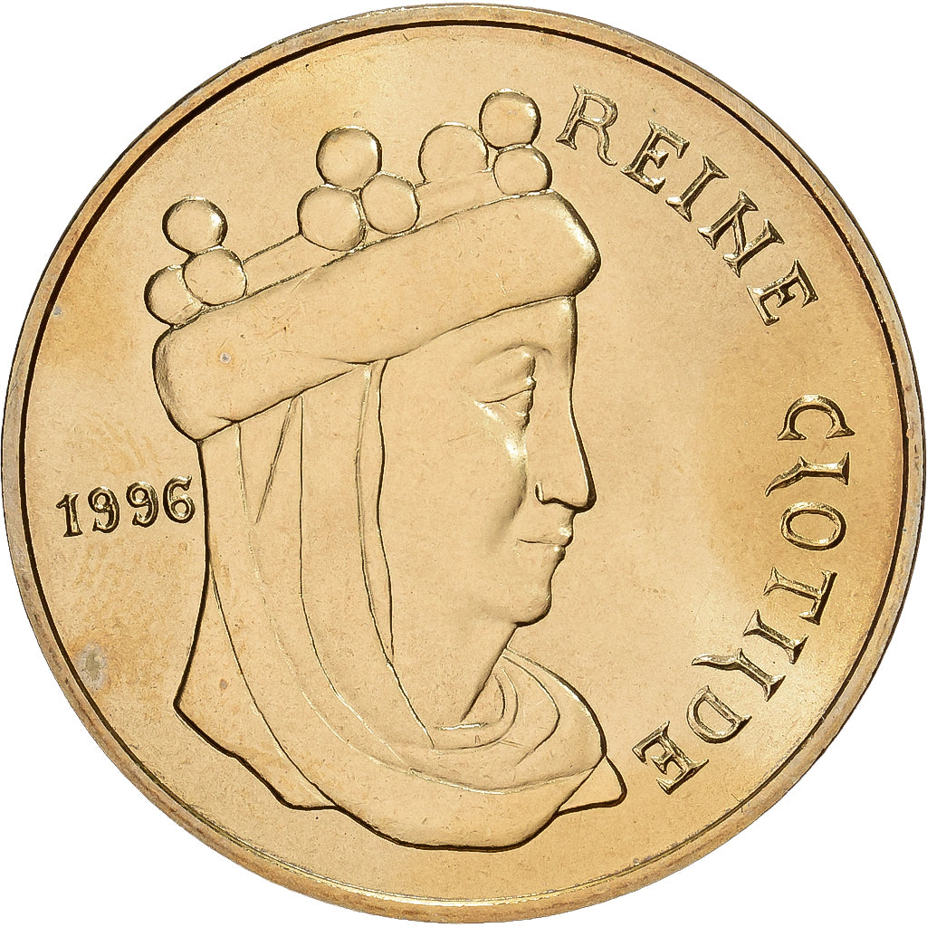 France, Token, Reine Clotilde, 1996, Copper-nickel Aluminium, MDP, Geneviève