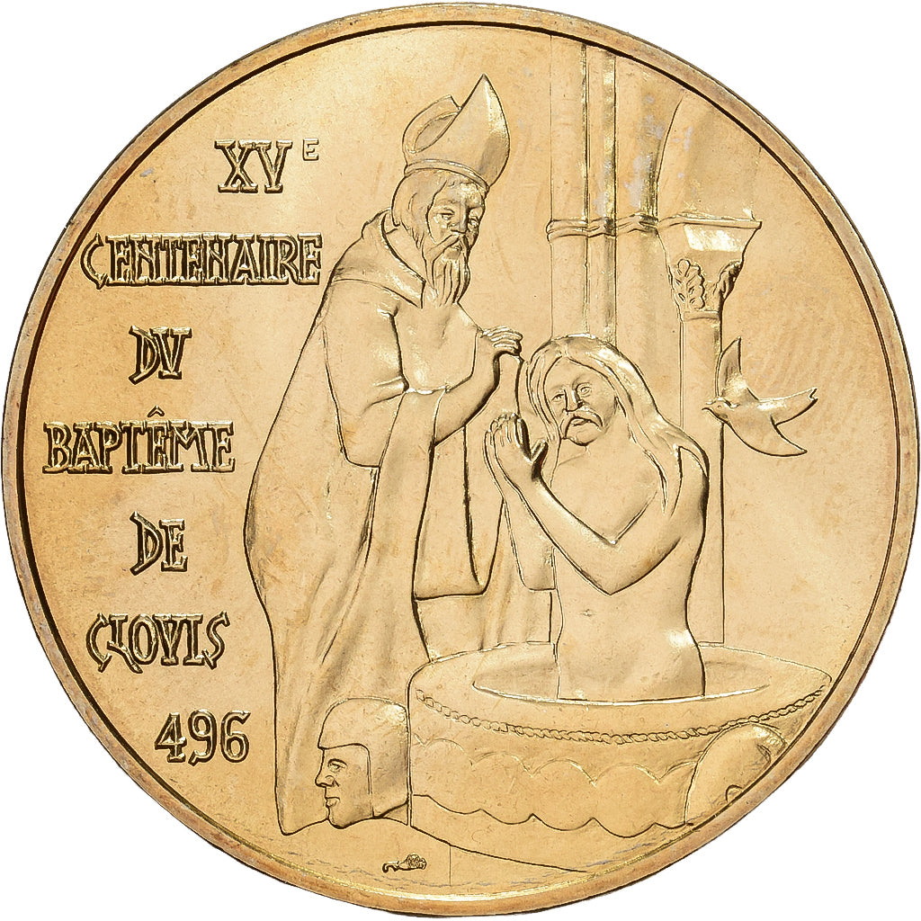 France, Token, Reine Clotilde, 1996, Copper-nickel Aluminium, MDP, Geneviève