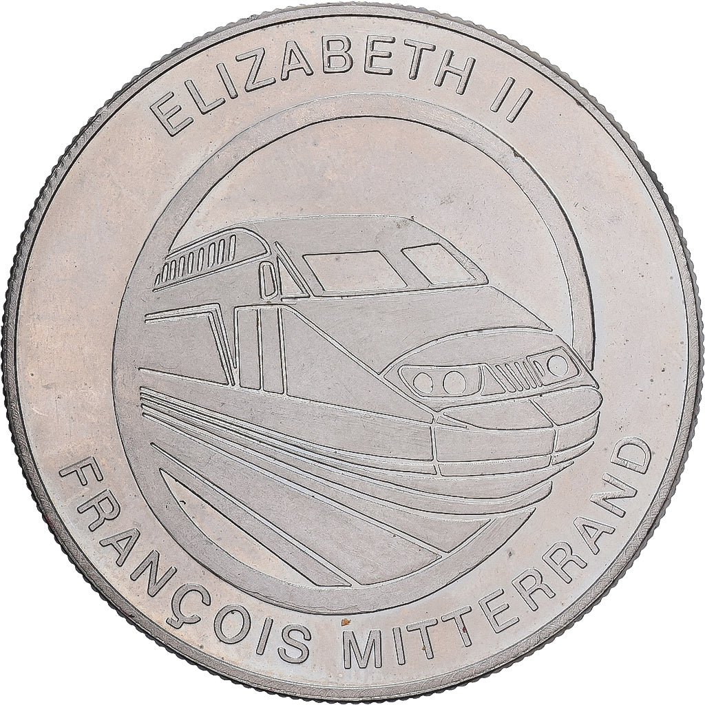 France, Médaille, Tunnel sous la Manche - Elizabeth II, Mitterrand, 1994
