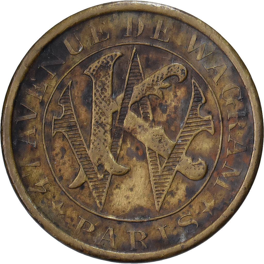 Francja, Token, Paris, Kermesse Wagram, Jeton d'audition, Mosiądz, VF(30-35)
