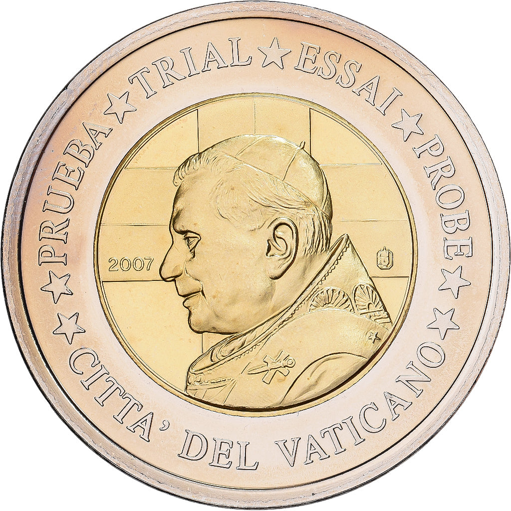 France, Medal, 2 Euro Essai du Vatican, 2007, Bi-Metallic, unofficial private