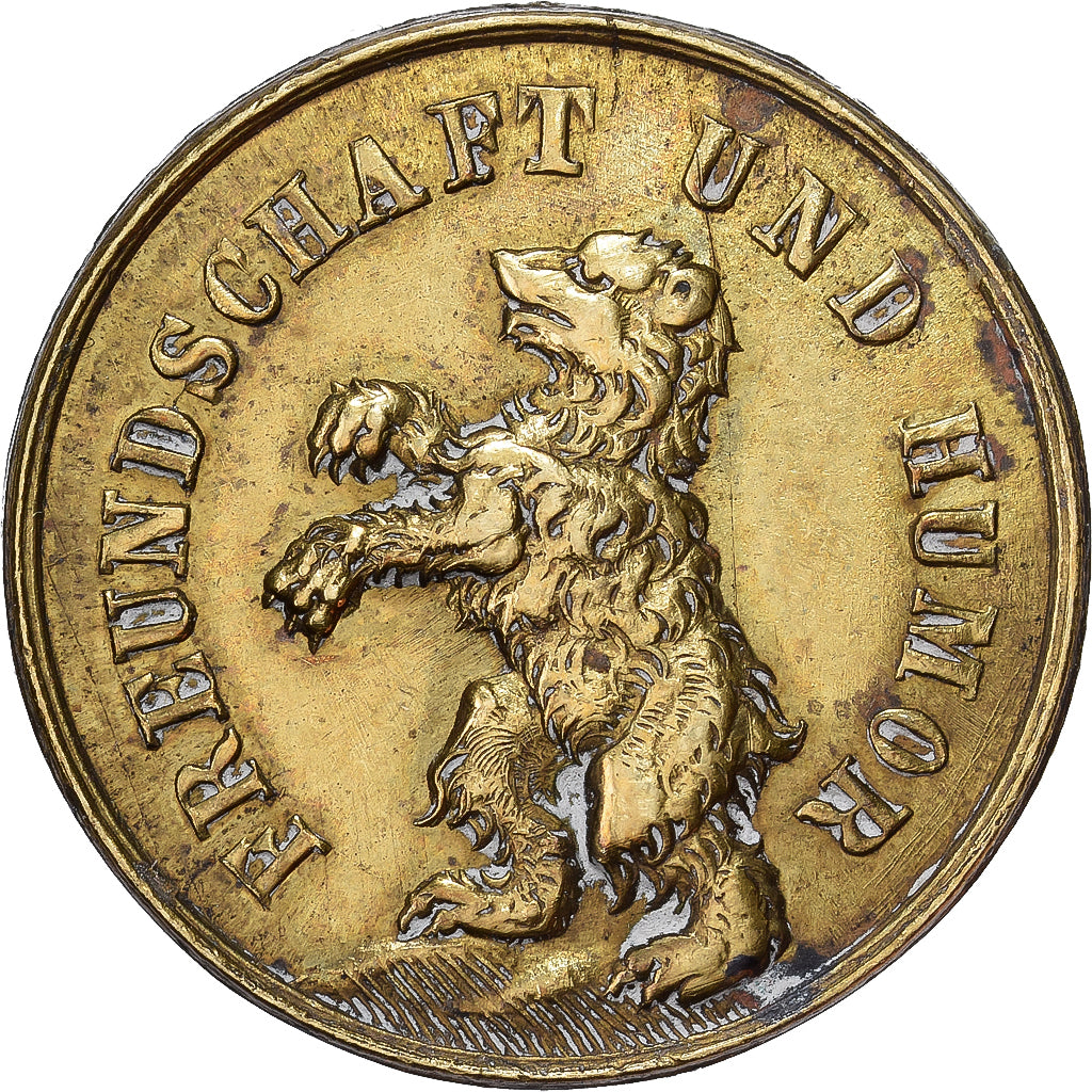Germany, Carlsruhe, 1 Mark, Baeren Zwinger, AU(50-53), Brass