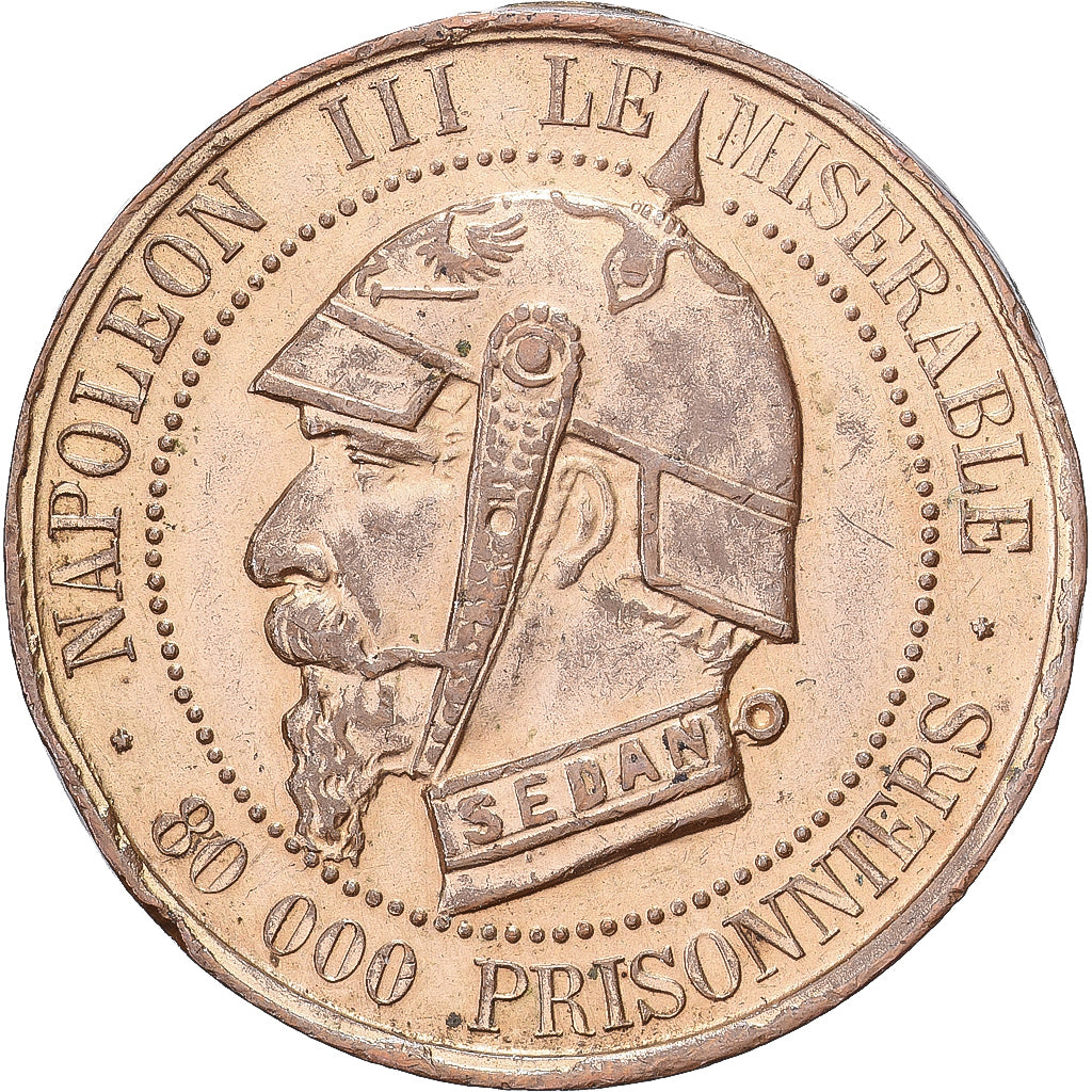 Francia, 5 Centimes, Napoléon III, Sedan, 1870, Satirique, Bronce, BC+
