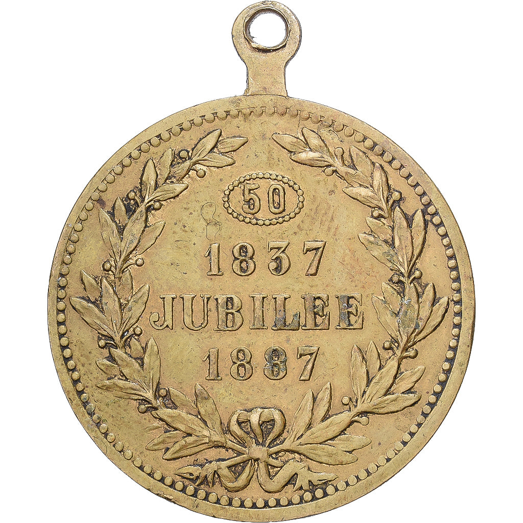 United Kingdom, Medal, Queen Victoria, Golden Jubilee, 1887, Brass, EF(40-45)