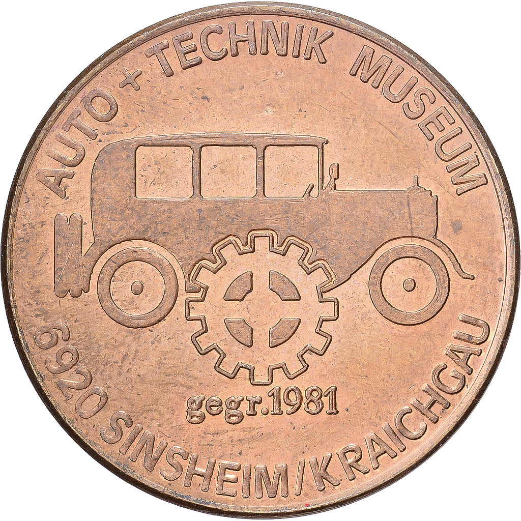 Allemagne, Médaille, Auto Technik Museum, Sinsheim / Kraichgau, 1981, Cuivre